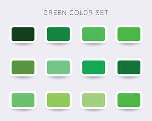 Vector Green Color Palette. Green Color Set