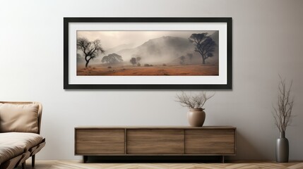 wall black wood frame