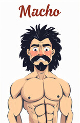 Fototapeta premium illustrazione con simpatico curioso personaggio in stile fumetti