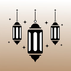 Muslim Ramadan Lantern logo, gradient color background