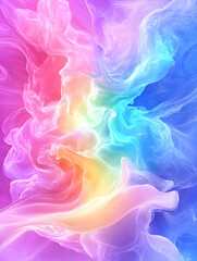 Fototapeta premium Abstract swirling pastel rainbow colors Dreamy flowing and ethereal