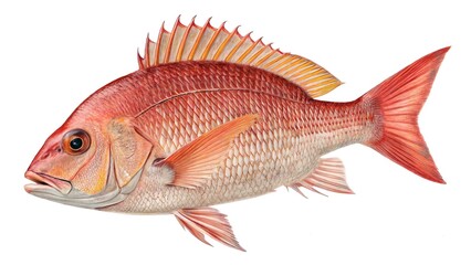 Snapper fish isolated on white background