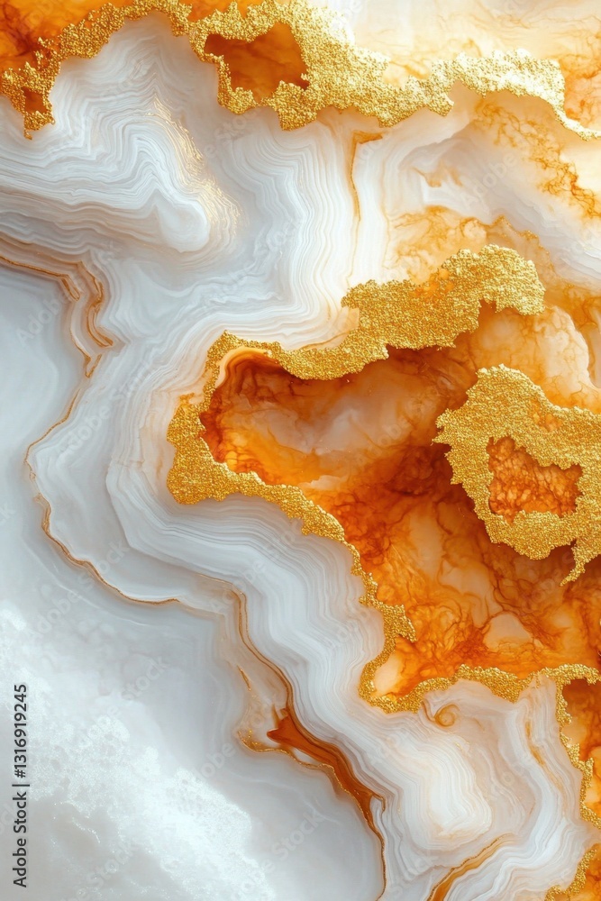 Poster luxurious marble texture with golden accents creating a captivating abstract design for elegant back