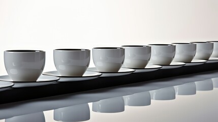 modern coffee cups on table
