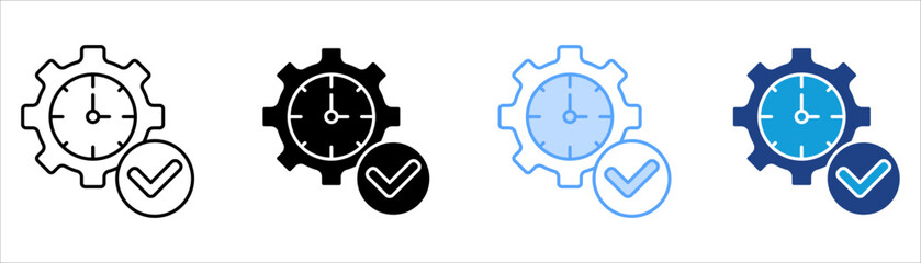 Efficiency Icon Set Multiple Style Collection