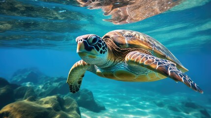 Fototapeta premium marine green turtle