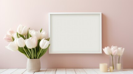 bedroom white flower frame