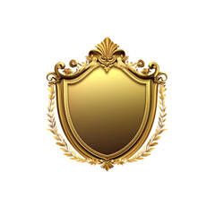 Obraz premium Golden Heraldic Shield with Laurel Wreath - Luxury Emblem Design