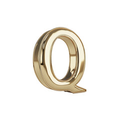 Golden 3D Letter Q - Luxury Alphabet