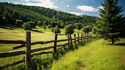 Fototapeta premium greenery diagonal wood