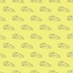 Seamless pattern with cheese doodle for decorative print, wrapping paper, greeting cards, wallpaper and fabric