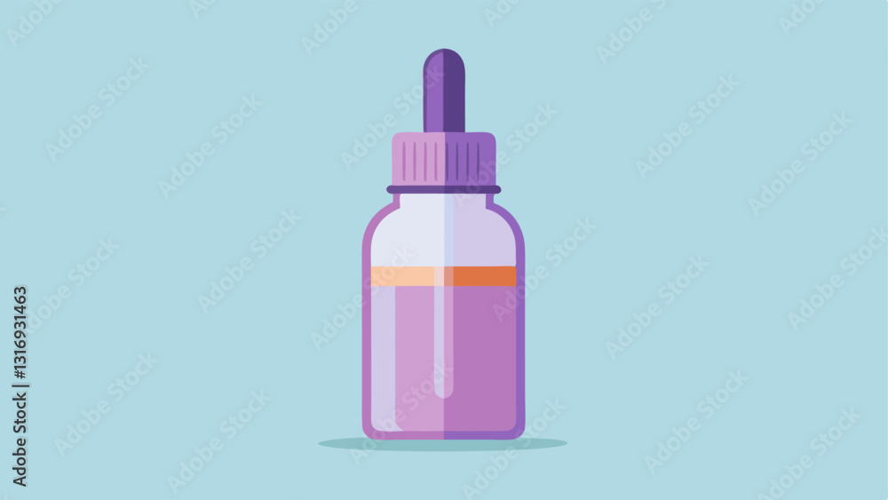Poster serum bottle a sleek transparent serum bottle with a dropper showcasing a gradient color effect that