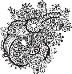 Beautiful flower art and mandala vector design