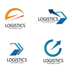 Vector arrow logo template for logistics and delivery company..