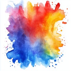 Colorful abstract watercolor splashes on textured paper