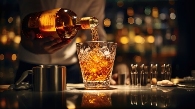 pouring hennessy bottle