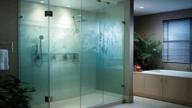 frosted frameless shower door