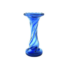 Elegant Swirled Blue Glass Vase