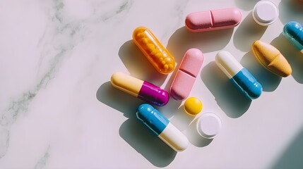 Close-Up of Colorful Pills and Capsules.