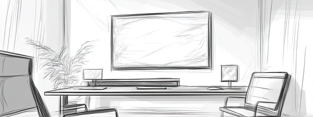 Modern Office Interior Design with Minimalist Furniture and Decor