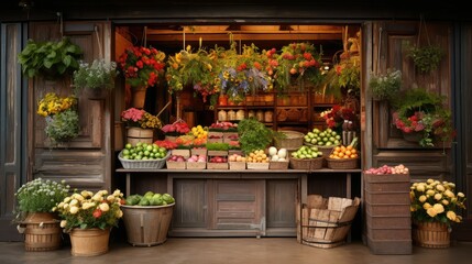 Fototapeta premium rustic groceries door