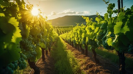 Fototapeta premium sunlight green wine