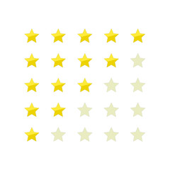 A star rating system illustration featuring yellow and faded stars, commonly used for reviews, feedback, rankings, and evaluations in digital platforms.