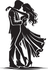 romantic couple silhouette vector, man and woman logo vector, romantic couple vector icon, romantic couple silhouette vector isolated on white background
