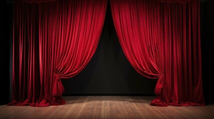theater stage with red curtains