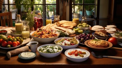 Obraz premium tzatziki greek table
