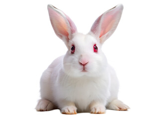 white rabbit on white background