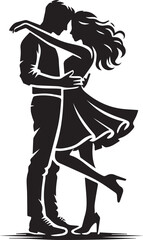 romantic couple silhouette vector, man and woman logo vector, romantic couple vector icon, romantic couple silhouette vector isolated on white background