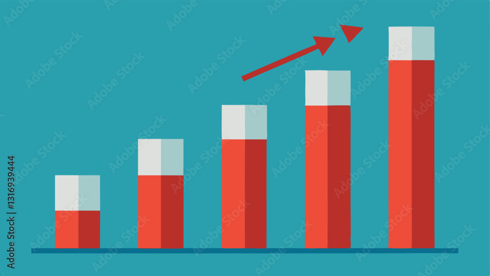 Poster graph with rising debt a simple bar graph showing debt increasing sharply over time illustrating the