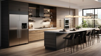 Fototapeta premium spacious clean modern kitchen