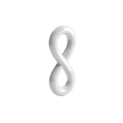 Obraz premium 3D Render of a White Number Eight in the Shape of an Infinity Symbol