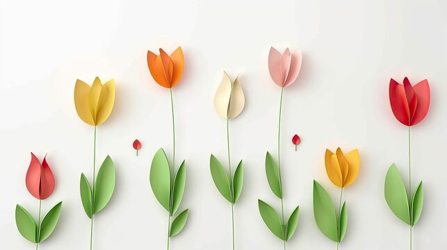 A paper craft tulip bouquet