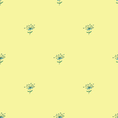 Summer seamless pattern with flowers doodle for decorative print, wrapping paper, greeting cards, wallpaper and fabric