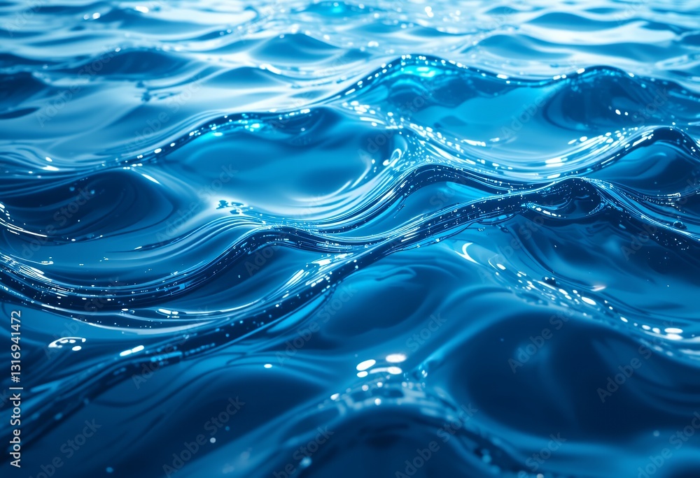 Poster captivating ocean surface with intricate wave patterns and luminous reflections
