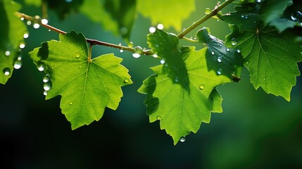 sunlight leaves on a vine