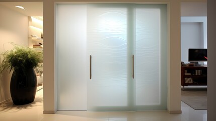 contemporary frosted glass door