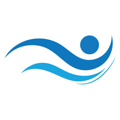 swimming logo vector illustration design template