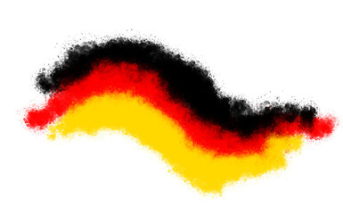 Waving german flag made of particles on transparent background
