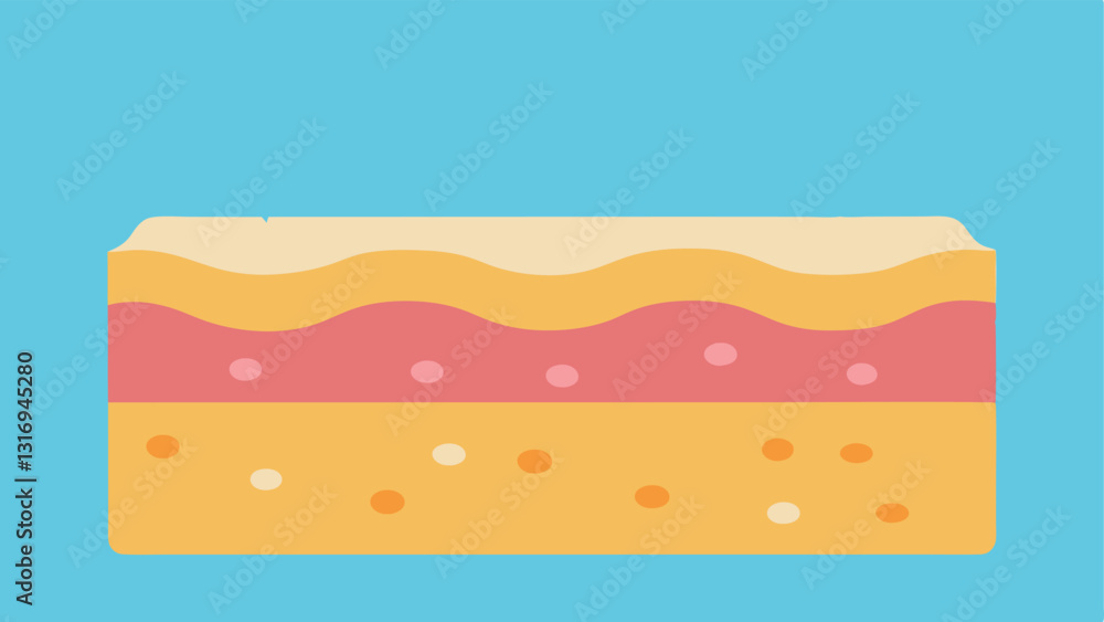 Poster skin layer animation an illustration showing skin layers with arrows illustrating how the exfoliatin