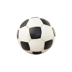 Fototapeta premium Worn-Out Soccer Ball, Classic Black and White Football, Vintage Sports Equipment