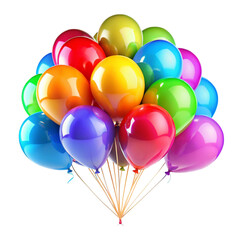 colorful balloons isolated on white