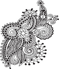 Beautiful flower art and mandala vector design