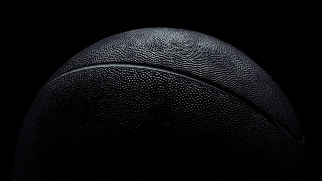 Basketball animation on green background. Basketball ball spinning on a green screen - chromakey background, loop. Black abstract neon basketball ball on black background, modern sport illustration