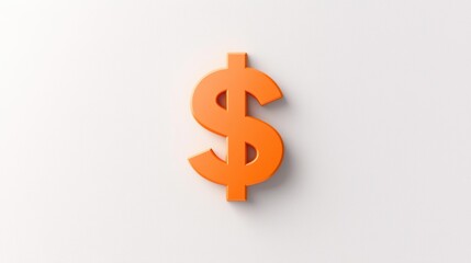 Obraz premium A vibrant orange dollar sign symbol against a neutral background, representing finance and currency.