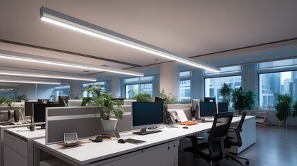 sleek modern office lighting