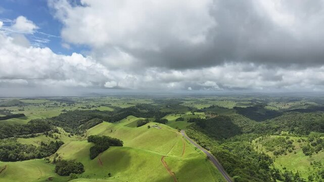 Aerial footage of Atherton Tablelands Queensland Australia
